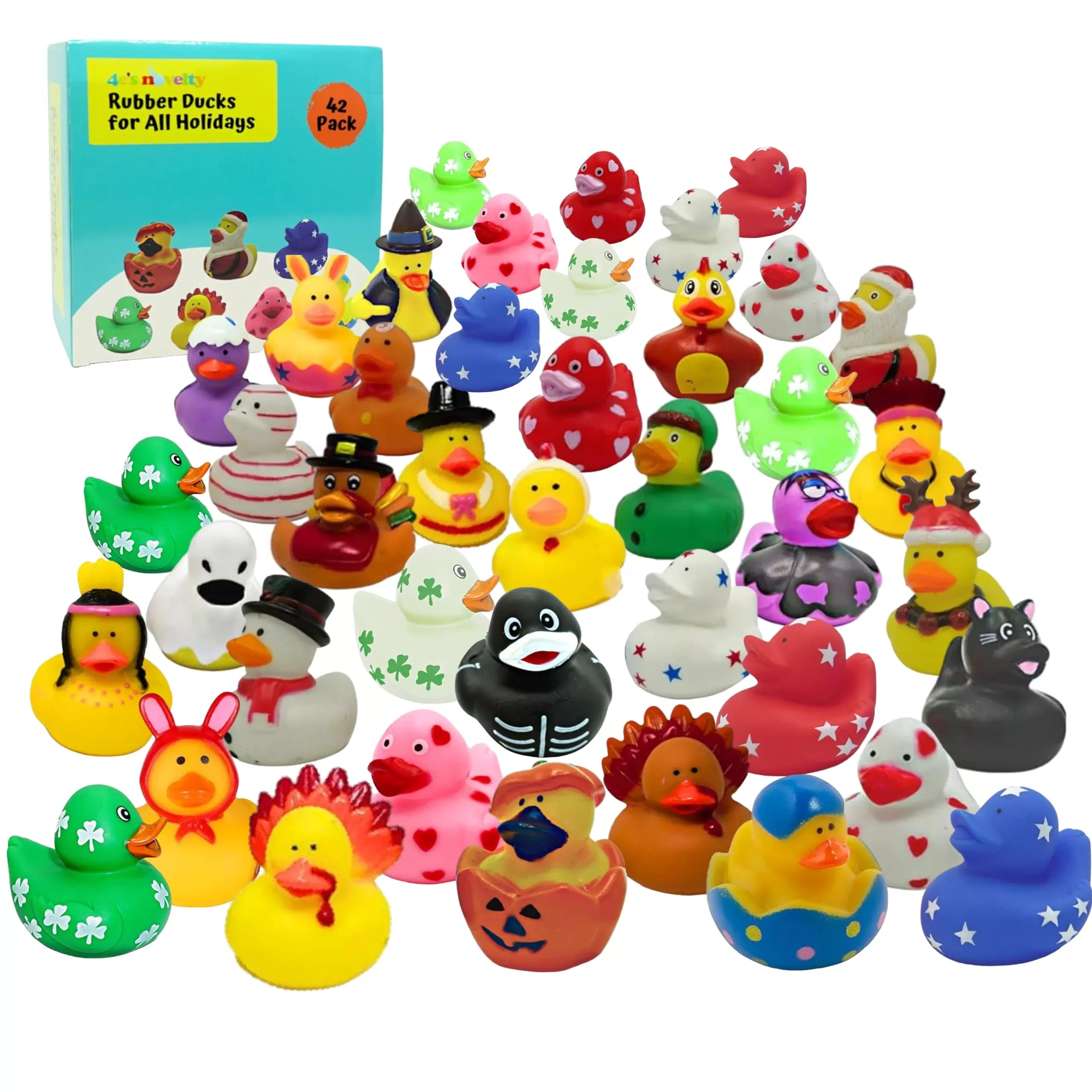 4E's Novelty Rubber Ducks Pack of 42 - Multi - 2.5 Inch