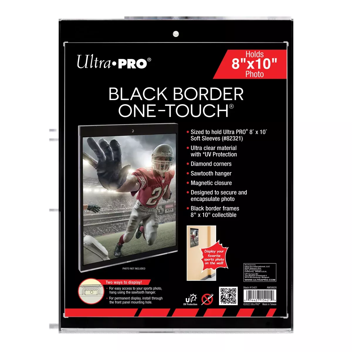 8" x 10" Black Border UV ONE-TOUCH Magnetic Holder