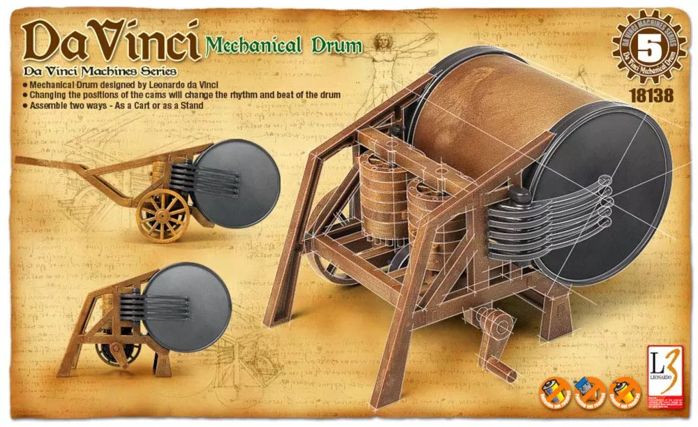 ACADEMY HOBBY MODEL KITS Da Vinci Drum Mechanized Cart Assembly