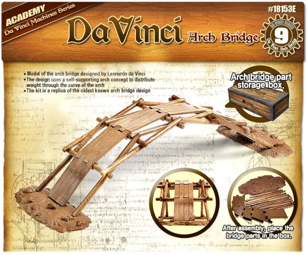 ACADEMY HOBBY MODEL KITS Leonardo da Vinci Arch Bridge Model Large
