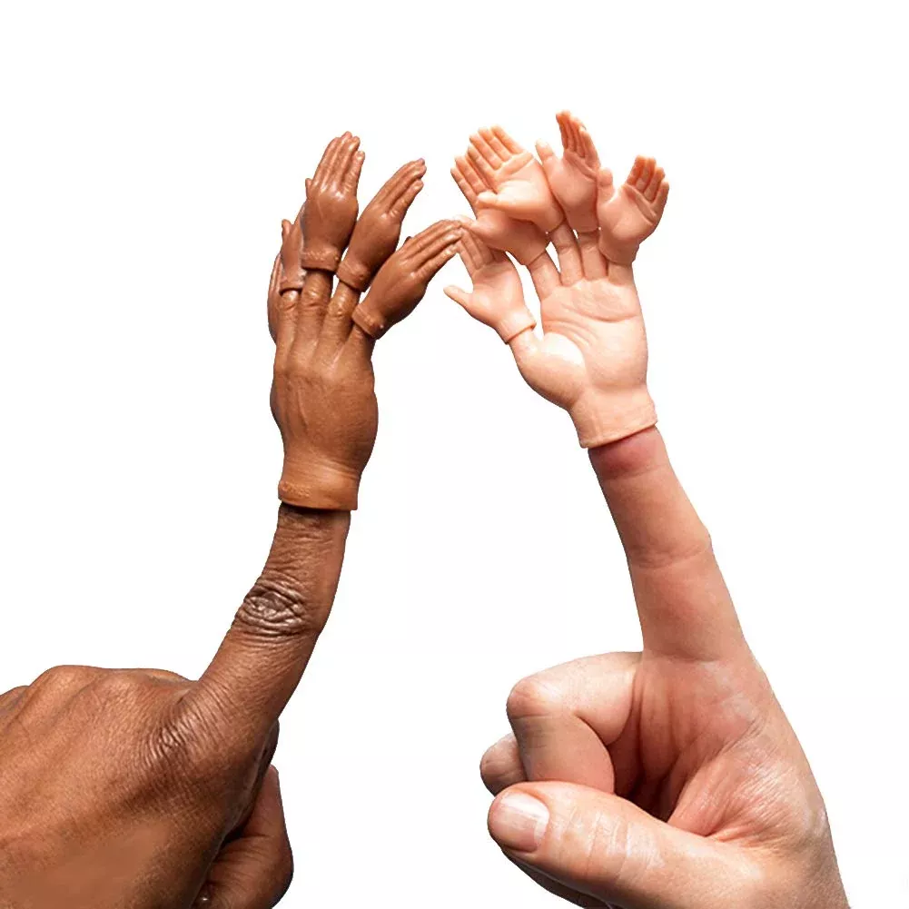 ACC Mini Finger Hands Puppets Set - Assorted Skin Tones - 10 Pieces