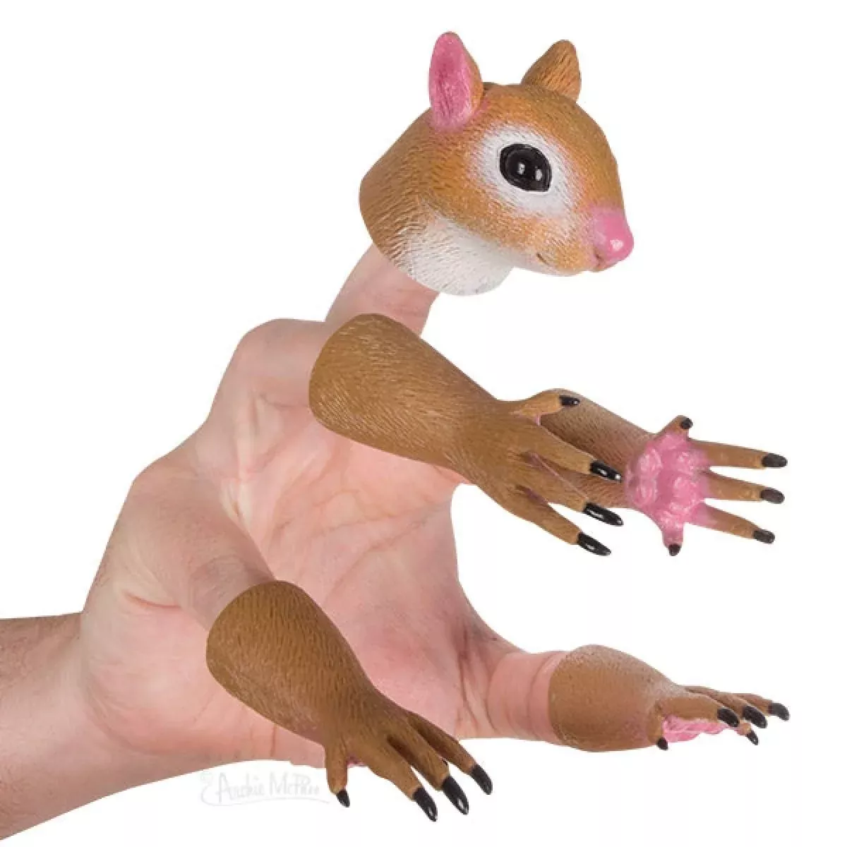 Accoutrements Finger Puppets Set - 5 Multi-colored Squirrel Paws & Head