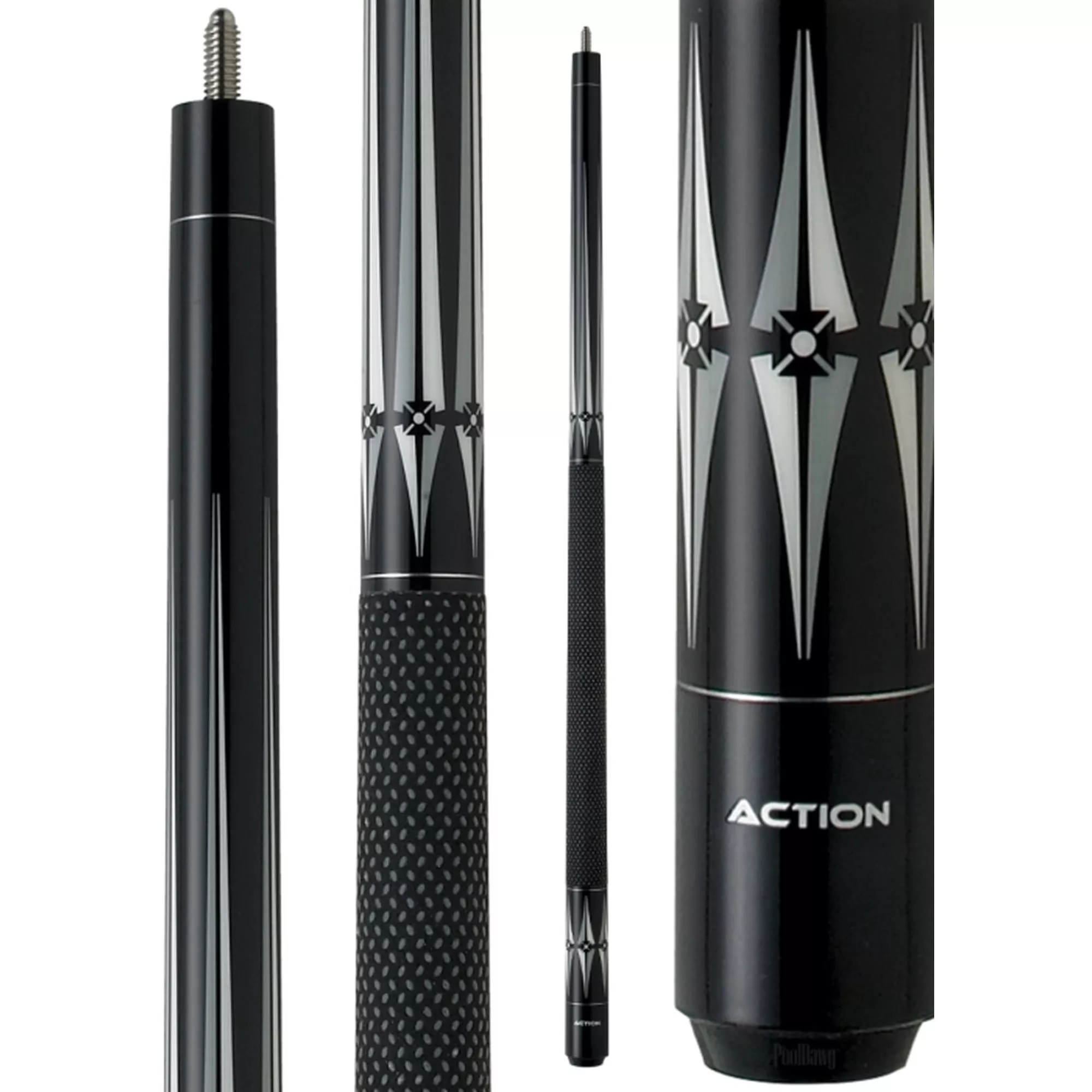 Action BW09 Pool Cue – Grey & White Overlay With Tec-Relon Grip For Sale – Game Room Gorilla