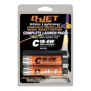 AeroTech 6126 Q-Jet White Lightning Composite Model Rocket Motor - C18-6W 2 Pack (Ships USPS Ground)