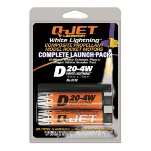 AeroTech 6130 Q-Jet White Lightning Composite Model Rocket Motor - D20-4W 2 Pack (Ships USPS Ground)