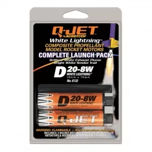 AeroTech 6132 Q-Jet White Lightning Composite Model Rocket Motor - D20-8W 2 Pack (Ships USPS Ground)