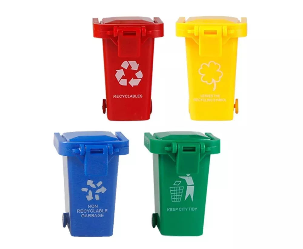 AITING Garbage Can Set for Toy Vehicles, Small, 4 Colors, ABS