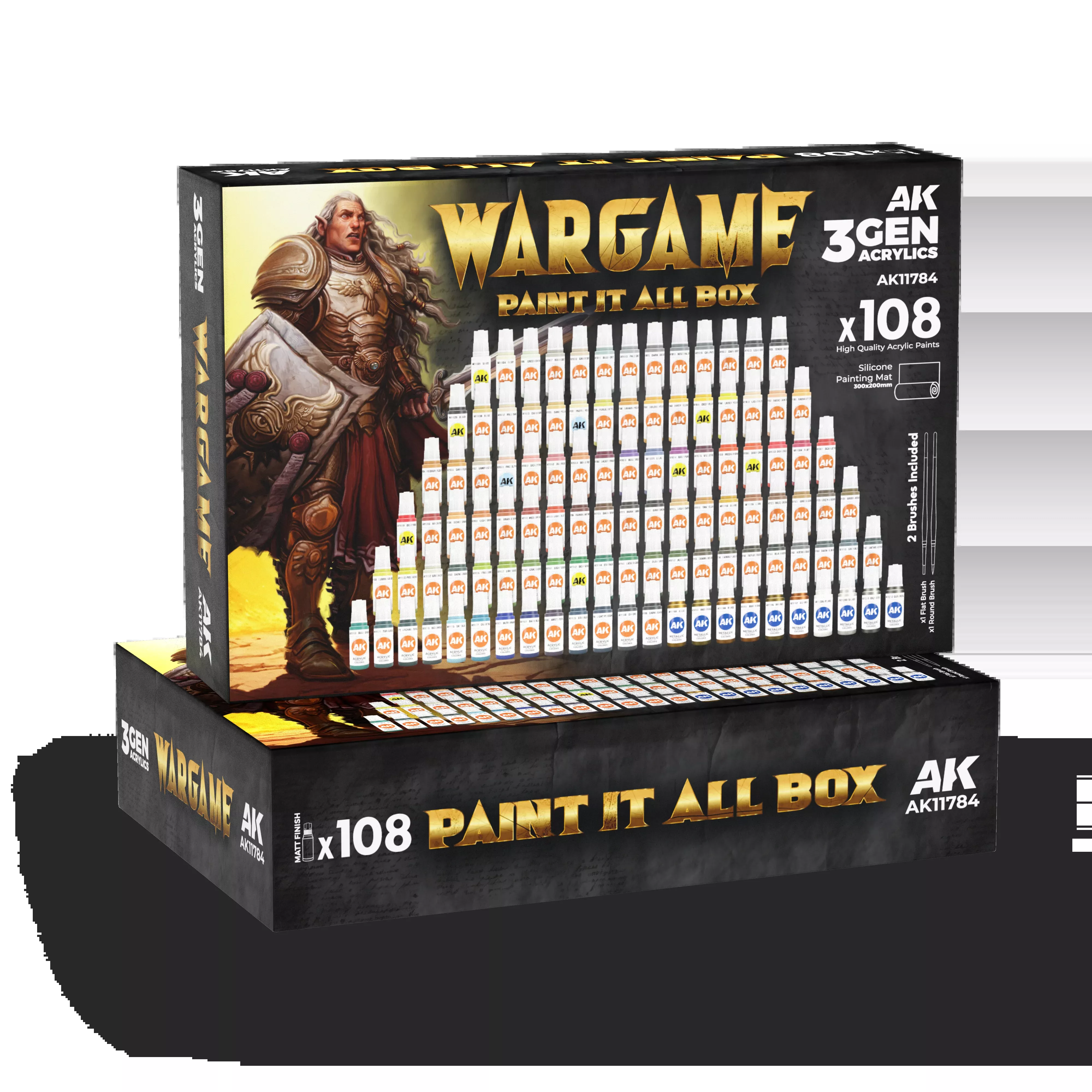 AK Interactive 3rd Gen Acrylics - Wargame Paint It All Box (108 Colors)