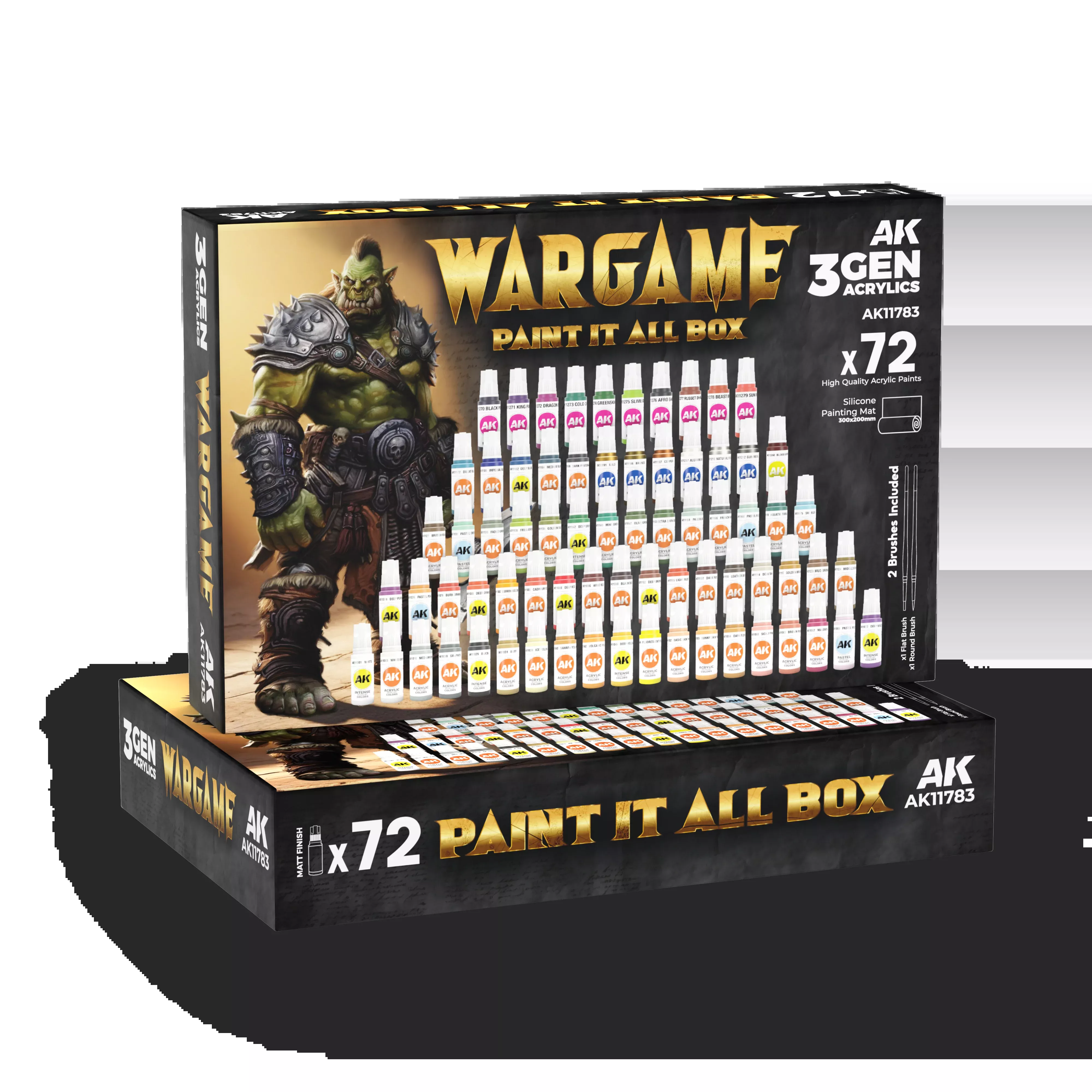 AK Interactive 3rd Gen Acrylics - Wargame Paint It All Box (72 Colors)