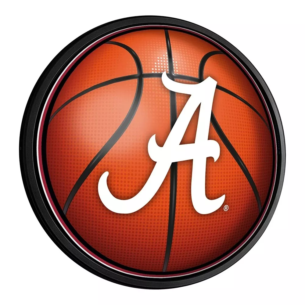 Alabama Crimson Tide: Basketball - Round Slimline Lighted Wall Sign
