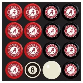 Alabama Crimson Tide Billiard Balls with Numbers