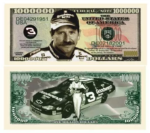 American Art Classics Dale Earnhardt Sr. Million Dollar Bill Pack of 5