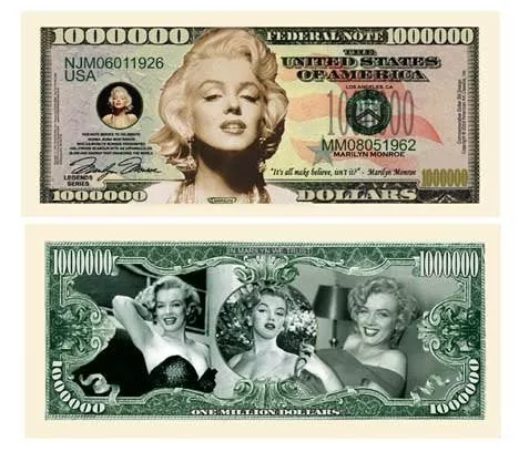 American Art Classics Marilyn Monroe Million Dollar Bills - Pack Of 5 - Best Gift For Lovers Of Norma Jean
