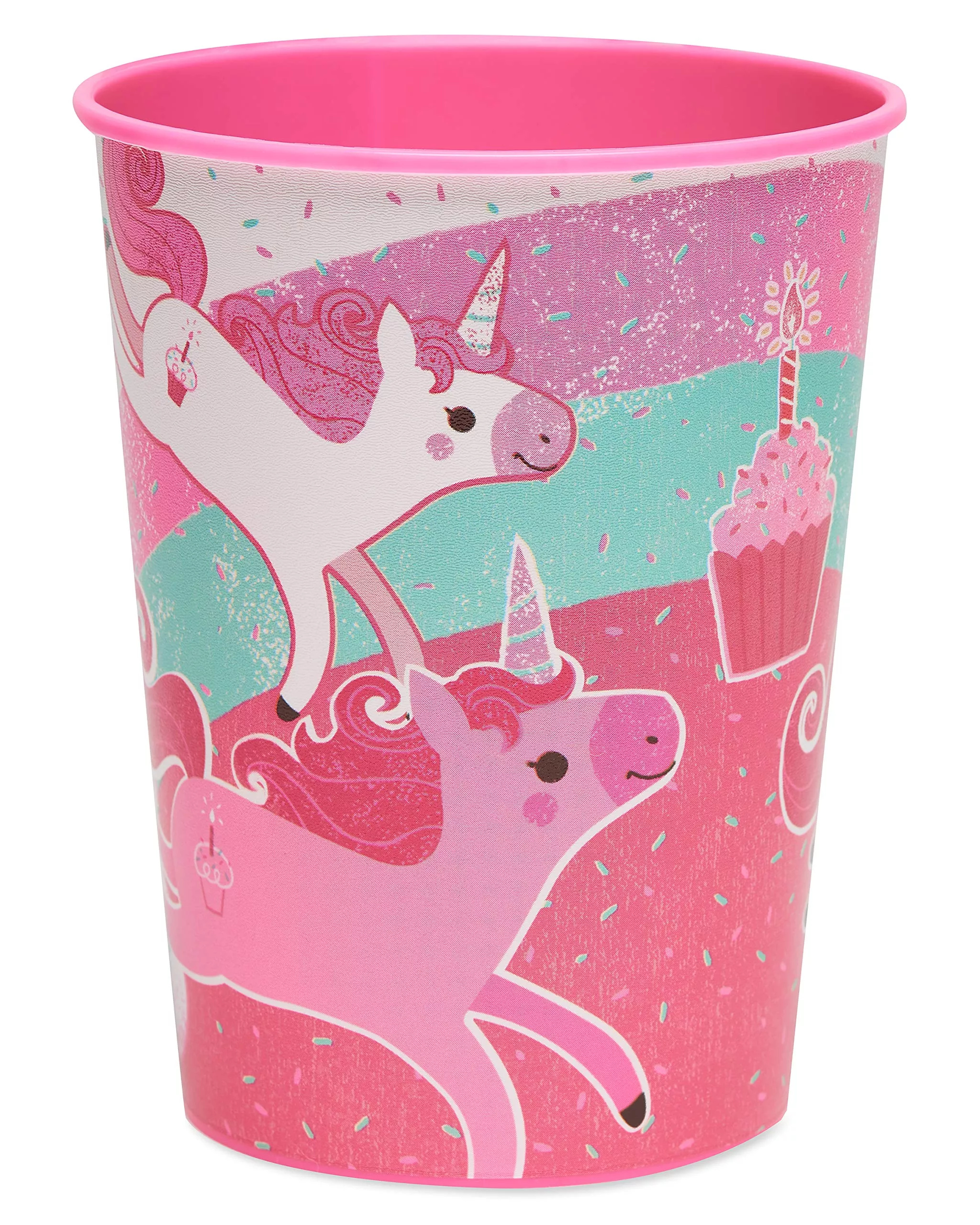 American Greetings 16 Oz. Unicorn Party Cups, 8 Count, Pink