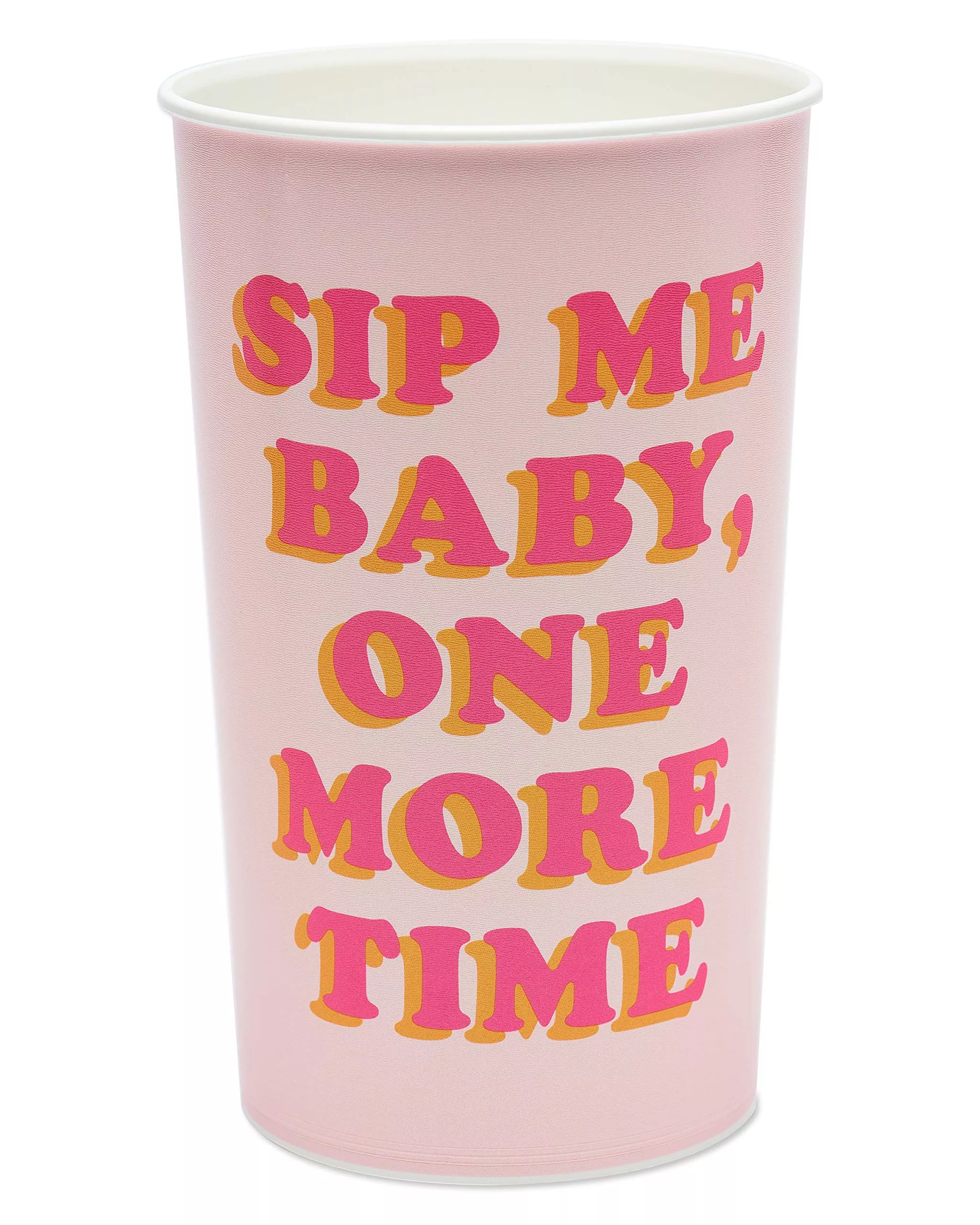 American Greetings 22oz Reusable Plastic Cups, 8 Count, Light Pink