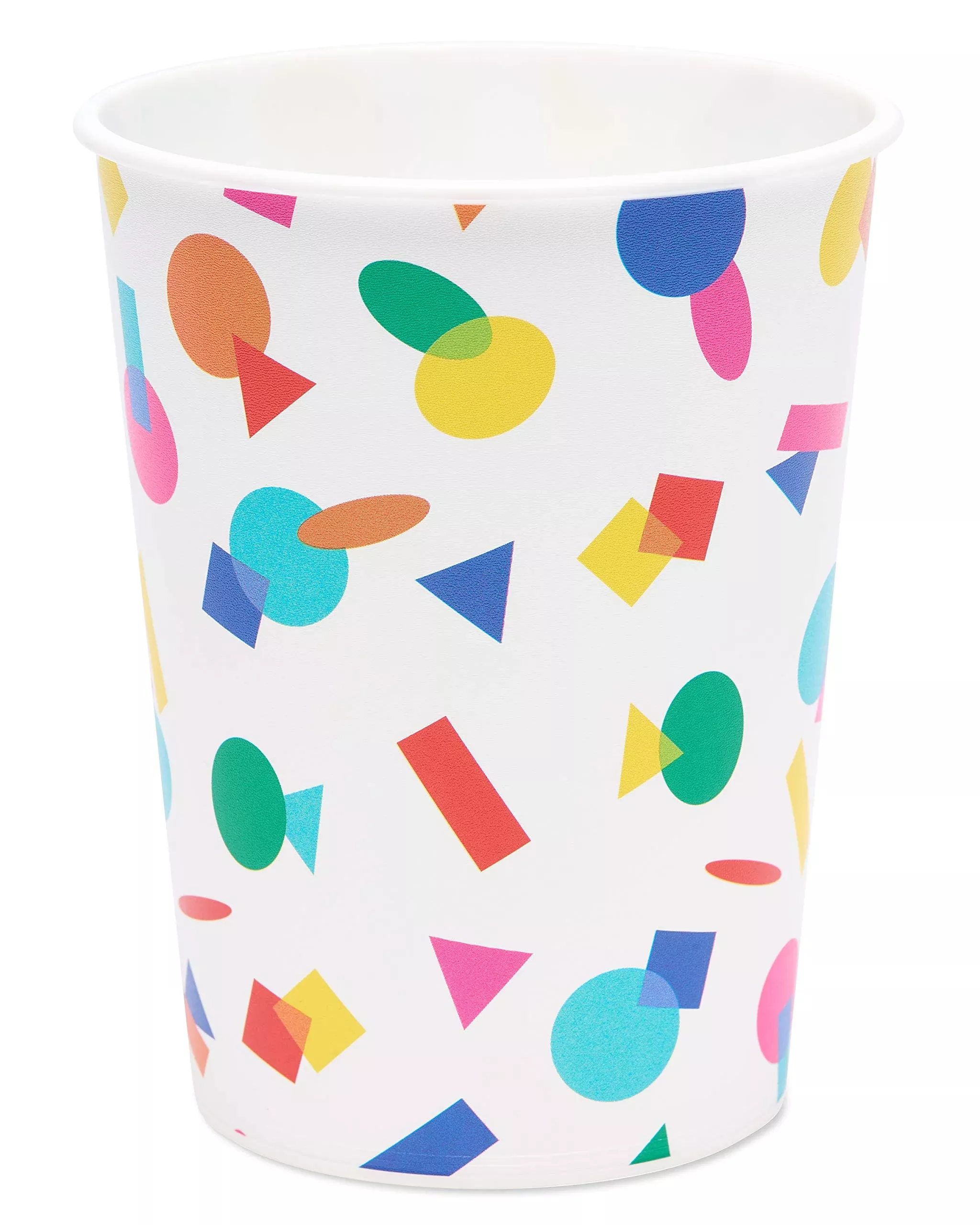 American Greetings Confetti Party Cups 16 oz, Reusable Plastic, 8 Count