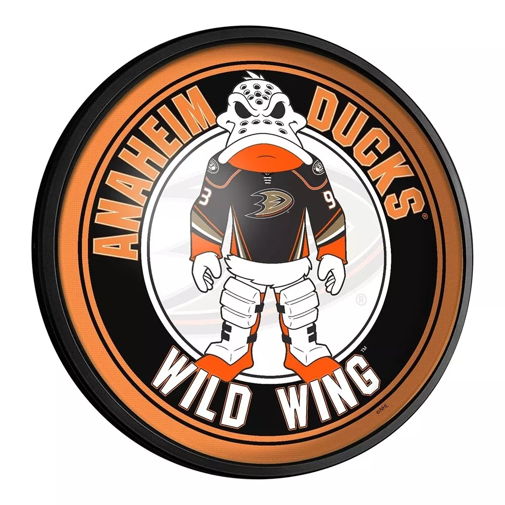 Anaheim Ducks: Wild Wing - Round Slimline Lighted Wall Sign