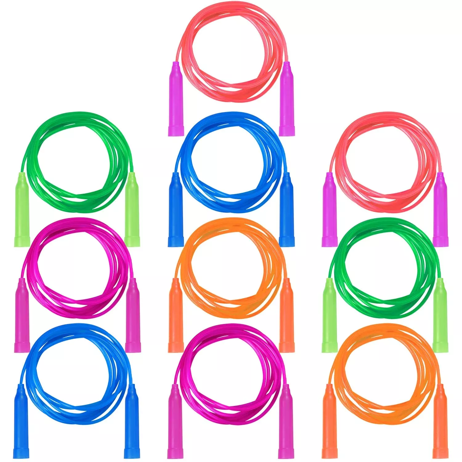 Aneco Jump Ropes for Outdoor Play, 7.3ft, Mixed Colors,
