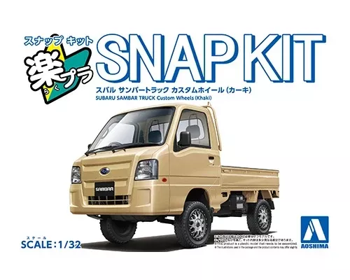 Aoshima 20388 1/32 SNAP KIT #05CU-KI Subaru Sambar Truck Custom Wheels (Khaki) – Truck kits