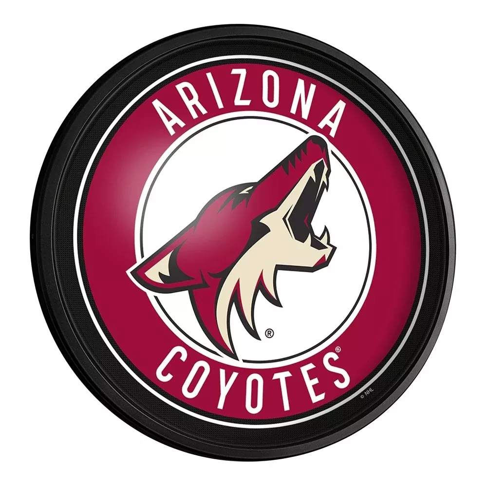 Arizona Coyotes: Round Slimline Lighted Wall Sign