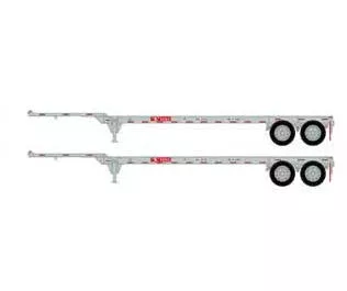 Athearn 14299 HO Scale 40' Container Chassis K Line KKLZ 2 Pack