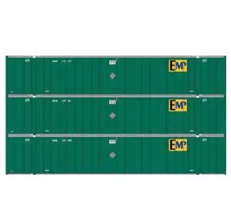Athearn 17310 N Scale 53' Stoughton Intermodal Container EMP EMHU 3 Pack #1