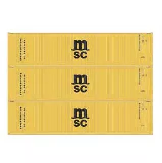 Athearn 17442 N Scale 40' High Cube Container Mediterranean Shipping MSC 3 Pack #1