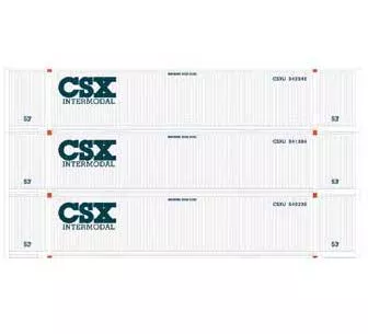 Athearn 26525 HO Scale 53' Jindo Intermodal Container "CSX Intermodal" CSXU 3-Pack