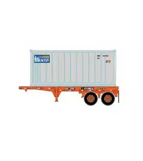 Athearn 28893 HO Scale 20' Intermodal Chassis with Beacon Reefer Container