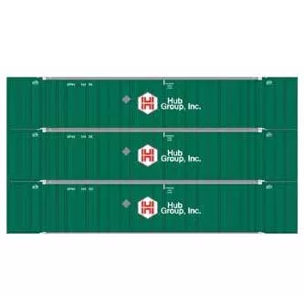 Athearn 40124 HO Scale 53' Stoughton Intermodal Container HUB Group UPHU 3 Pack #1