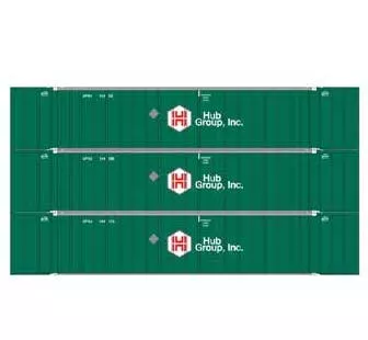 Athearn 40125 HO Scale 53' Stoughton Intermodal Container HUB Group UPHU 3 Pack #2