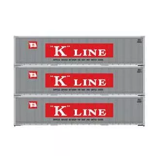 Athearn 63394 HO Scale 40' Smooth Side Container K Line KKLU 3 Pack #2