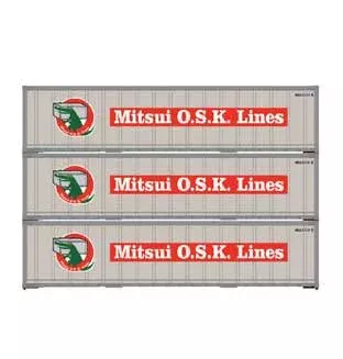 Athearn 63396 HO Scale 40' Smooth Side Container Mitsui OSK Lines MOLU 3 Pack #2