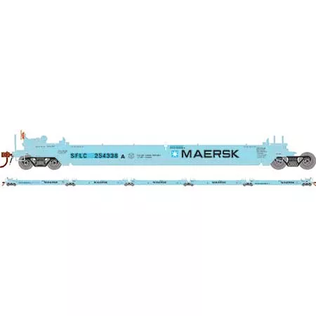 Athearn 98921 HO Scale Maxi I 5 Unit Well Car Santa Fe Maersk SFLC 254338