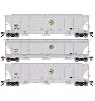 Athearn Genesis G89995 HO Scale Trinity 3 Bay Covered Hopper Cargill CGOX/CGEX 3 Pack #2