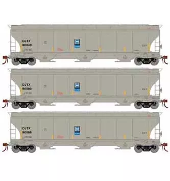 Athearn Genesis G90002 HO Scale Trinity 3 Bay Covered Hopper DJJX 3 Pack