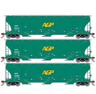 Athearn Genesis G97157 HO Scale Trinity 3 Bay Covered Hopper AG Processing AGP 3 Pack 1