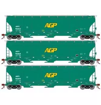 Athearn Genesis G97158 HO Scale Trinity 3 Bay Covered Hopper AG Processing AGP 3 Pack 2