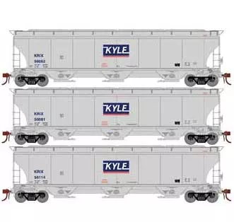 Athearn Genesis G97161 HO Scale Trinity 3 Bay Covered Hopper KYLE KRIX 3 Pack #1