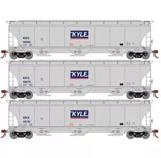 Athearn Genesis G97162 HO Scale Trinity 3 Bay Covered Hopper KYLE KRIX 3 Pack #2