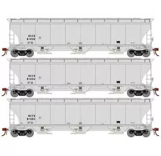 Athearn Genesis G97166 HO Scale Trinity 3 Bay Covered Hopper General American GCCX 3 Pack #2