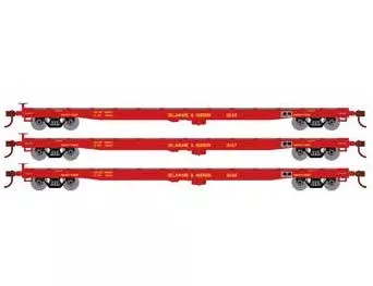 Athearn HO Scale 98083 60' Flatcar Deleware & Hudson D&H 3 Pack