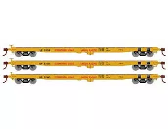 Athearn HO Scale 98087 60' Flatcar Union Pacific UP 3 Pack
