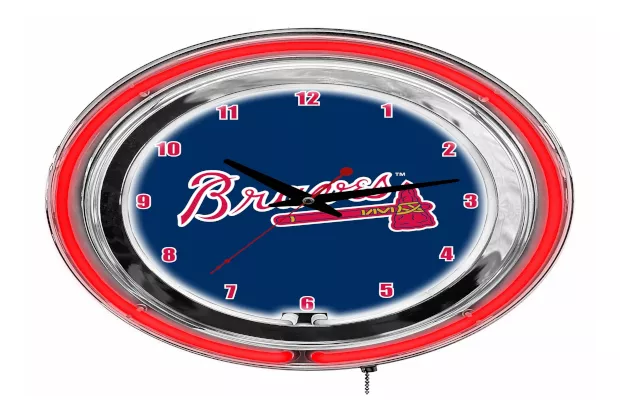 Atlanta Braves 14 Inch Neon Clock For Sale – Game Room Gorilla