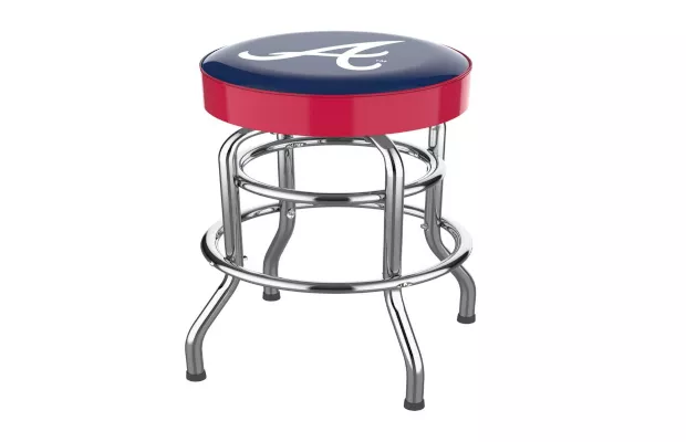Atlanta Braves Chrome Bar Stool For Sale – Game Room Gorilla