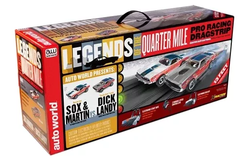 Auto World 33203 HO ScaleLegends of the Quarter Mile Pro Drag Slot Car 13' Set