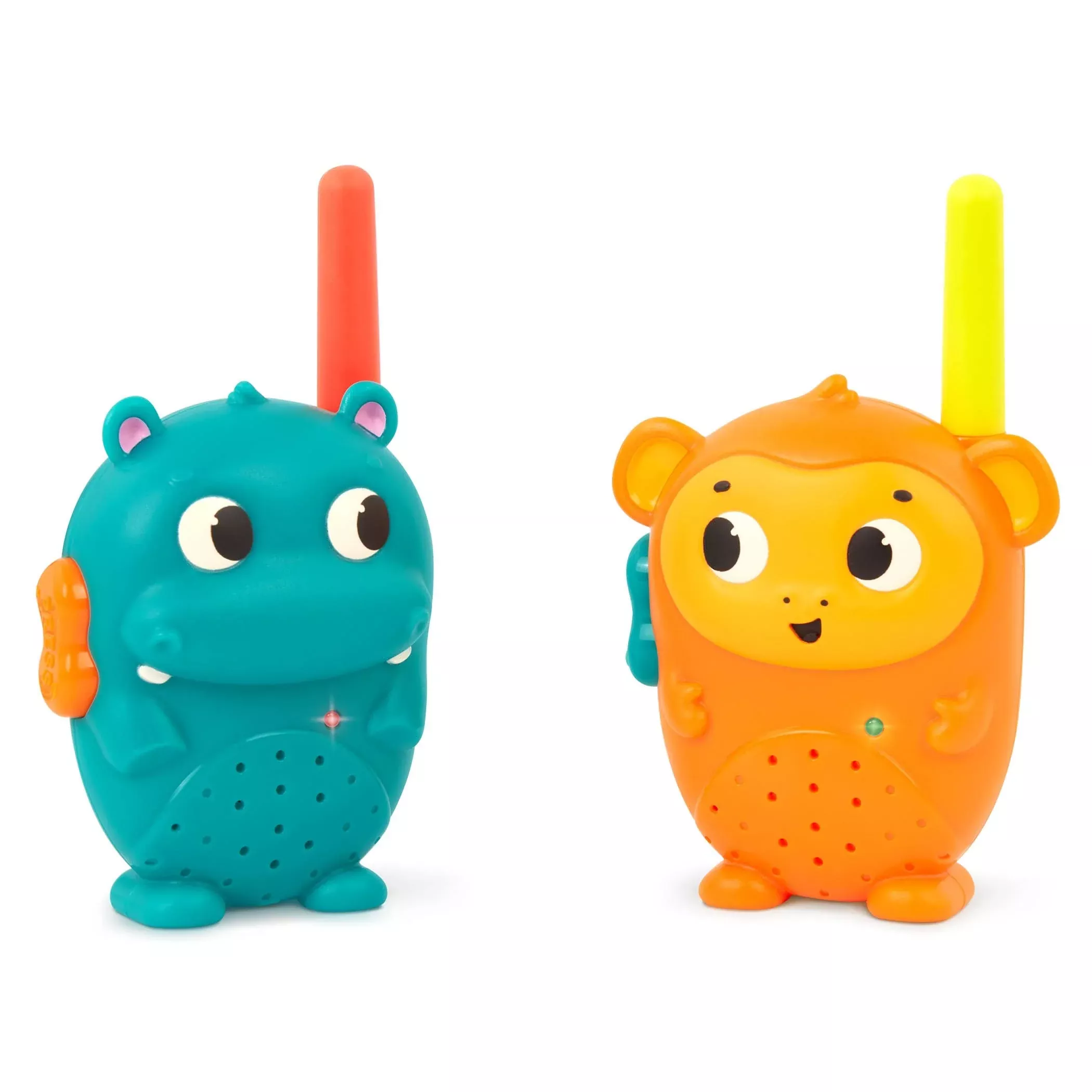 B. toys Hippo & Monkey Walkie-Talkies 100ft Range Green Orange Red