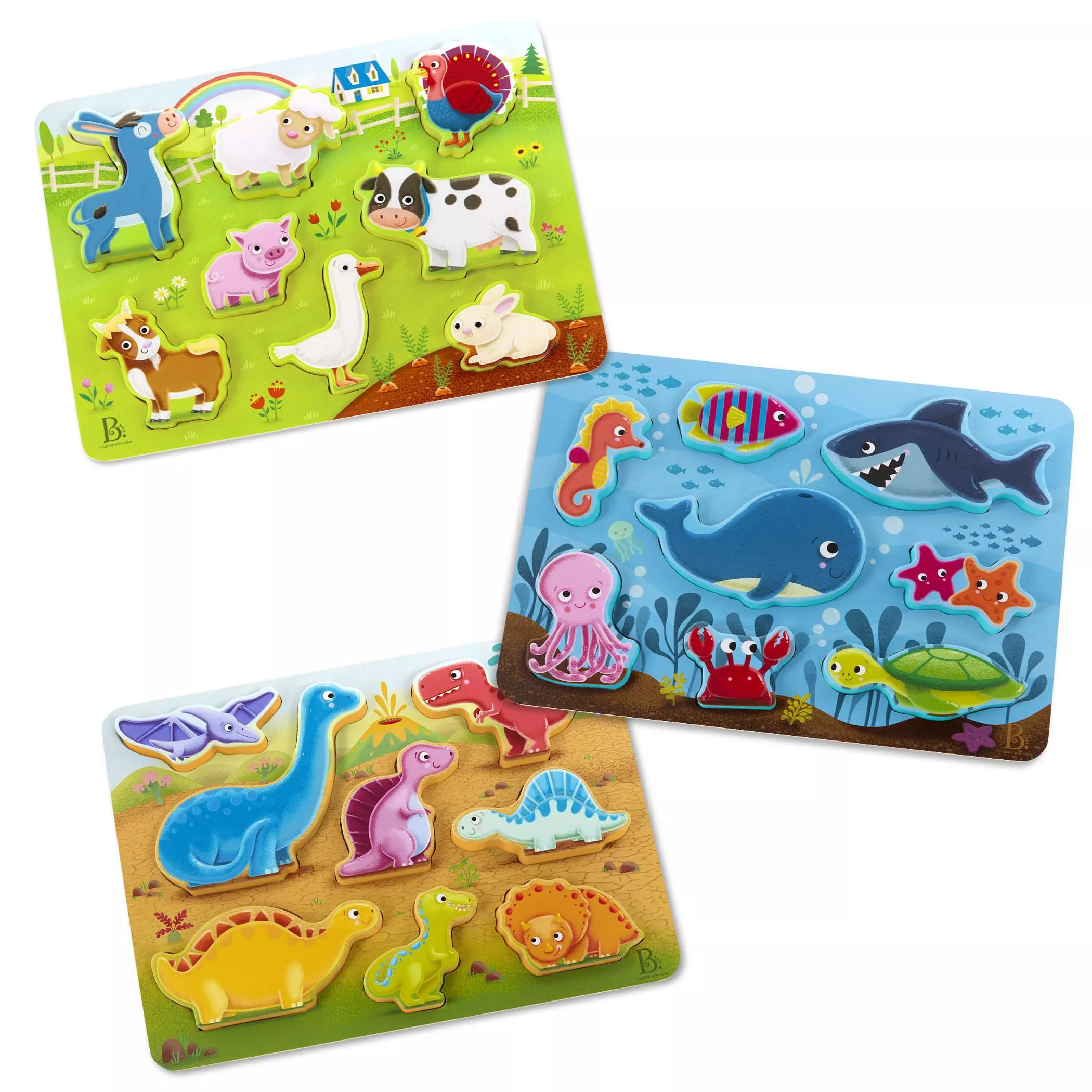 B. toys Peek & Explore Puzzle Pack - 8 Chunky Pieces, 11.75