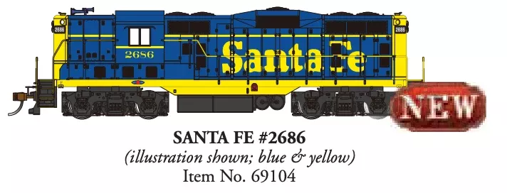 Bachmann 69104 HO Scale EMD GP7 Diesel Santa Fe ATSF 2686