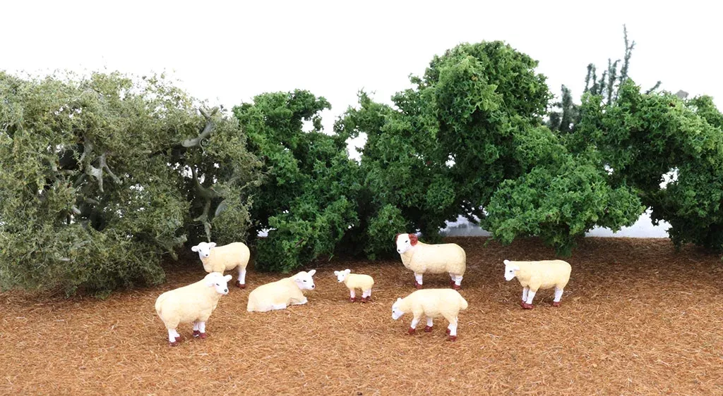 Bachmann SceneScapes 33122 HO Scale Sheep Figures 7 Pack